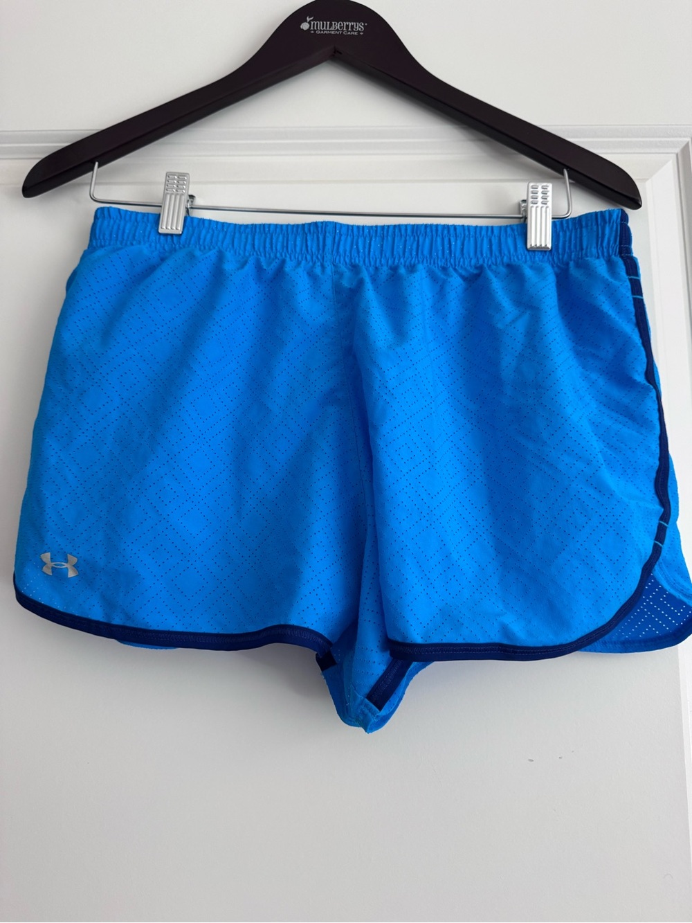 Under Armour Women’s Bright Blue Athletic Shorts with Navy Trim